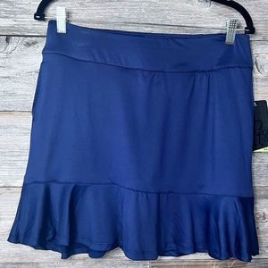 Women's Blue Ruffle Hem Shorts